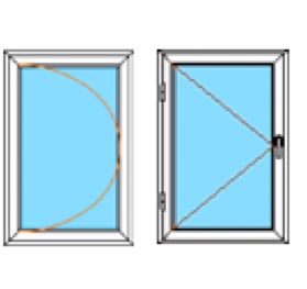 ventana practicable de aluminio o abatible de giro vertical